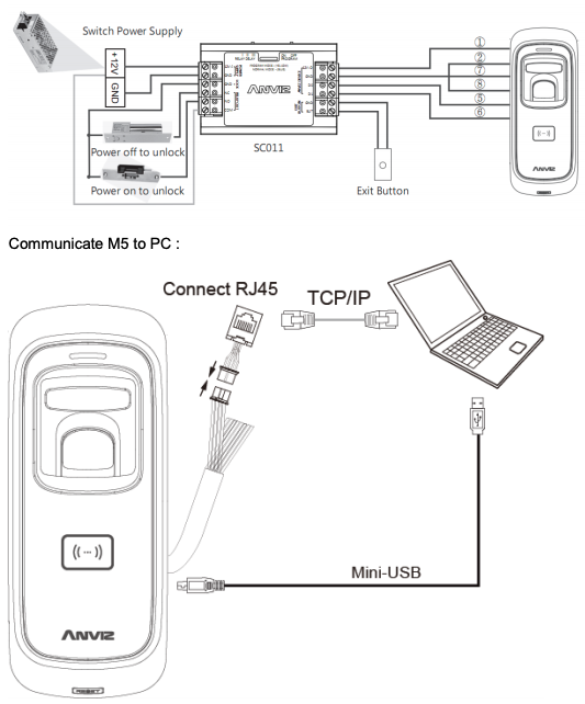 Wiring the Anviz M5 Outdoor Fingerprint RFID Reader - Idency