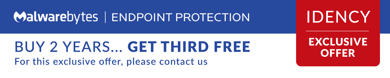 Idency Exclusive 3 years for 2 Malwarebytes Promotion