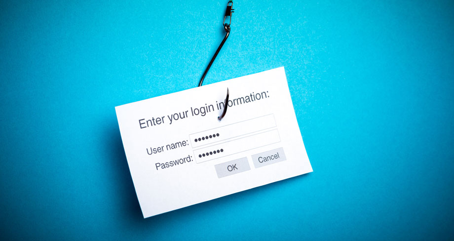 Password Phishing concept with fish hook