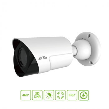 ZKTeco E Series 4MP IR Motorised Bullet Network Camera with built in POE