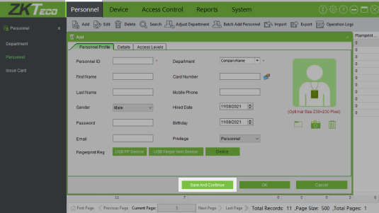 ZKTeco Software