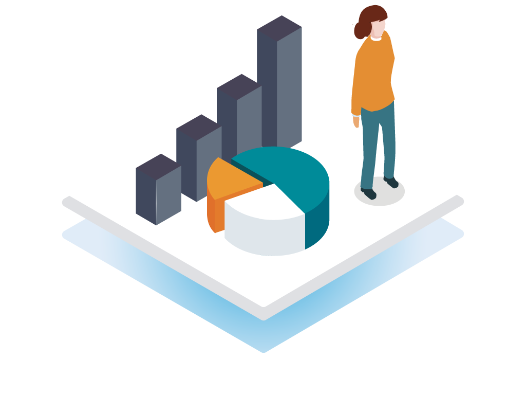 HR-statistik isometrisk illustration