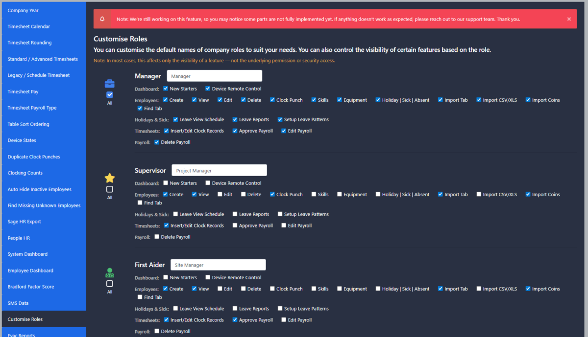 Go2Clock User Access Levels Explained - Idency
