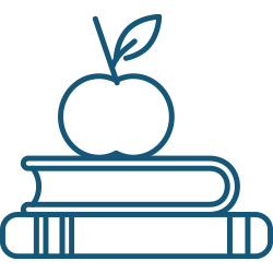 education books and apple icon image