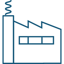 Manufacturing building icon image
