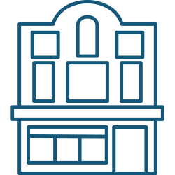retail and hospitality building icon image