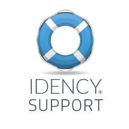 Idency Support logo - icon of a lifebelt in Idency blue