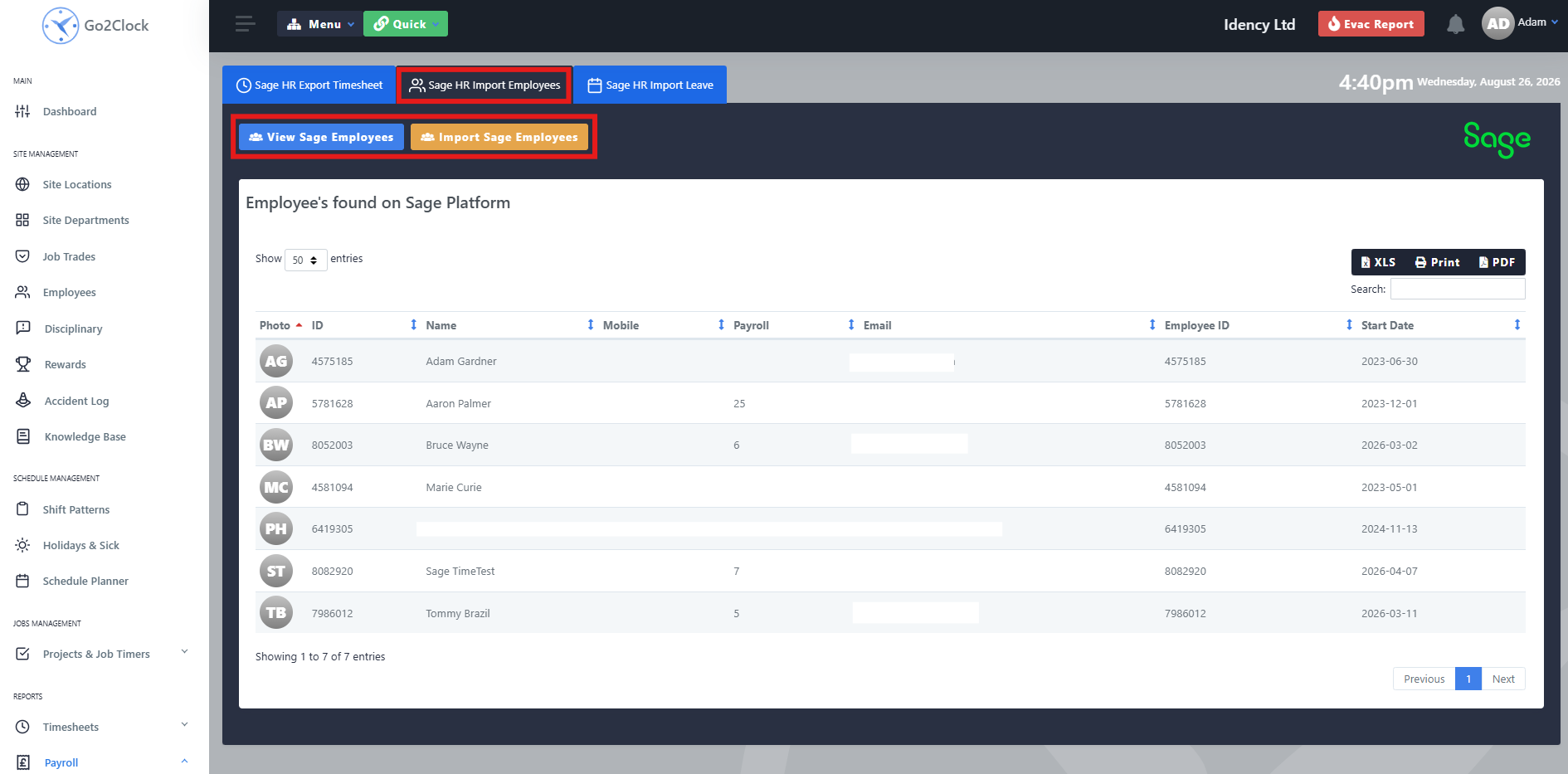 Importing PeopleHR employees into Go2Clock