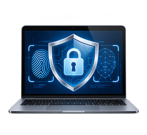 biometric security on laptop screen